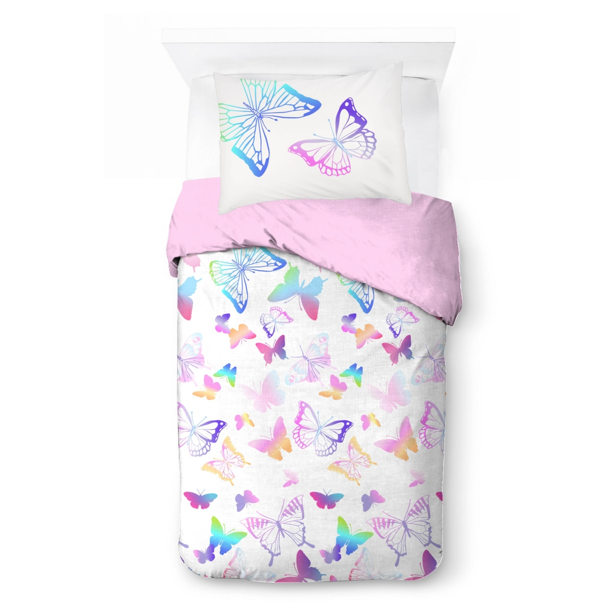 Saturday Park Ombre Butterflies 100% Organic Cotton Duvet Cover & Sham Set