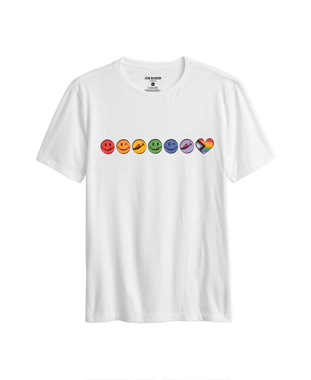 Joe Boxer Men's Super Soft Pride Licky Crew Neck T-shirt In White