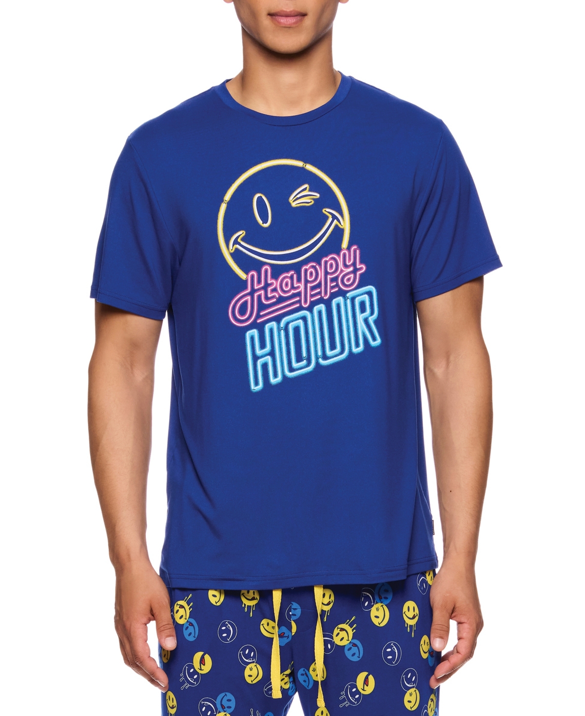 Joe Boxer Men's Super Soft Happy Hour Crew Neck T-shirt In Blue