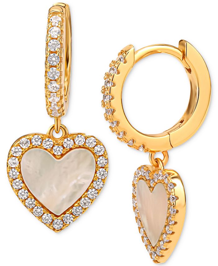 Giani Bernini Cubic Zirconia Dangle Hoop Earrings 18k Gold-Plated Sterling  Silver, Created for Macy's