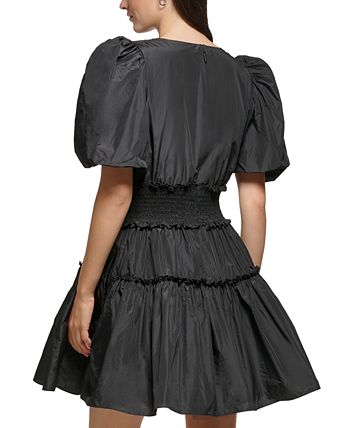 KARL LAGERFELD Printed Puff Sleeve Dress | Bloomingdale's