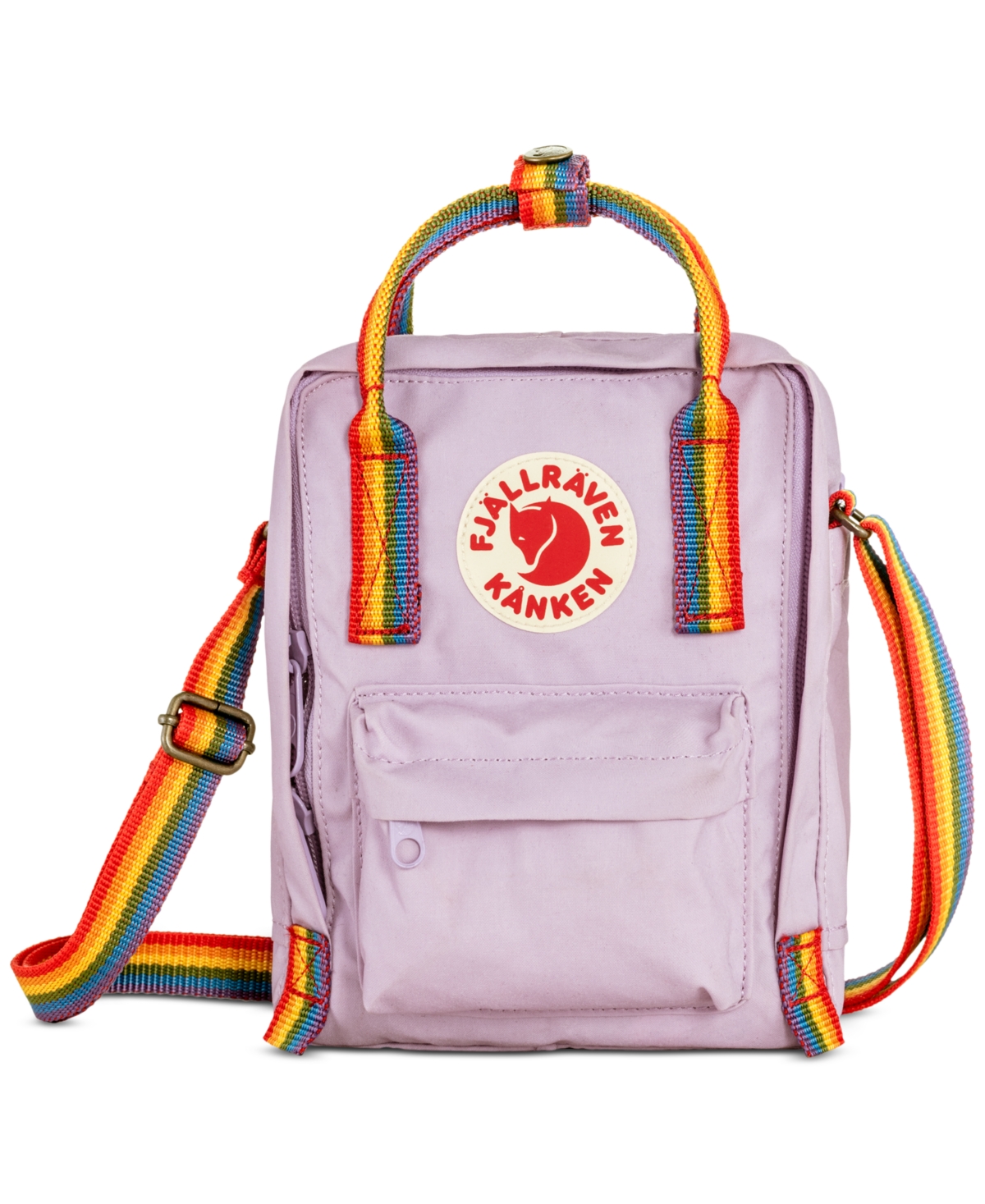 Fjall Raven Kanken Rainbow-straps Sling Bag In Pastel Lavender-rainbow