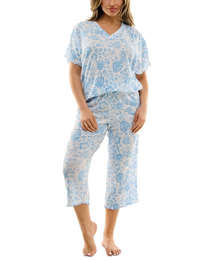 Roudelain Women's 2-Pc. Tropical-Print Capri Pajamas Set - Macy's