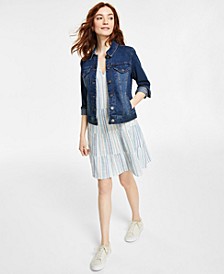 Women&apos;s Classic Denim Jacket & Tiered Shirt Dress&comma; Created for Macy&apos;s