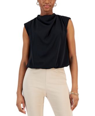 I.N.C. International Concepts - Petite Draped Mock Neck Sleeveless Top
