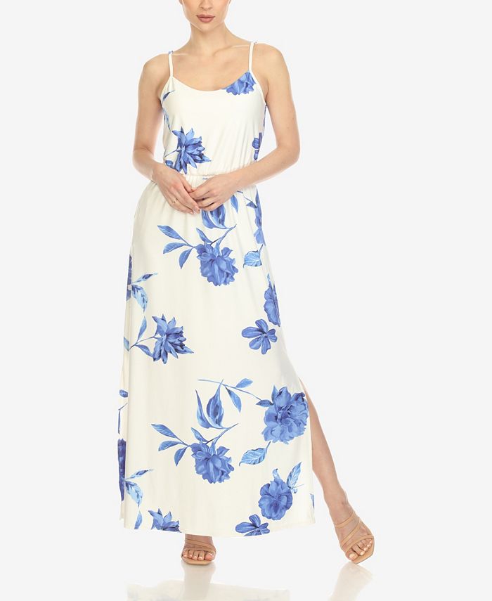 White Mark Women's Floral Strap Maxi Dress - Macy's
