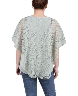 Petite Lace Poncho Top with Matching Tank