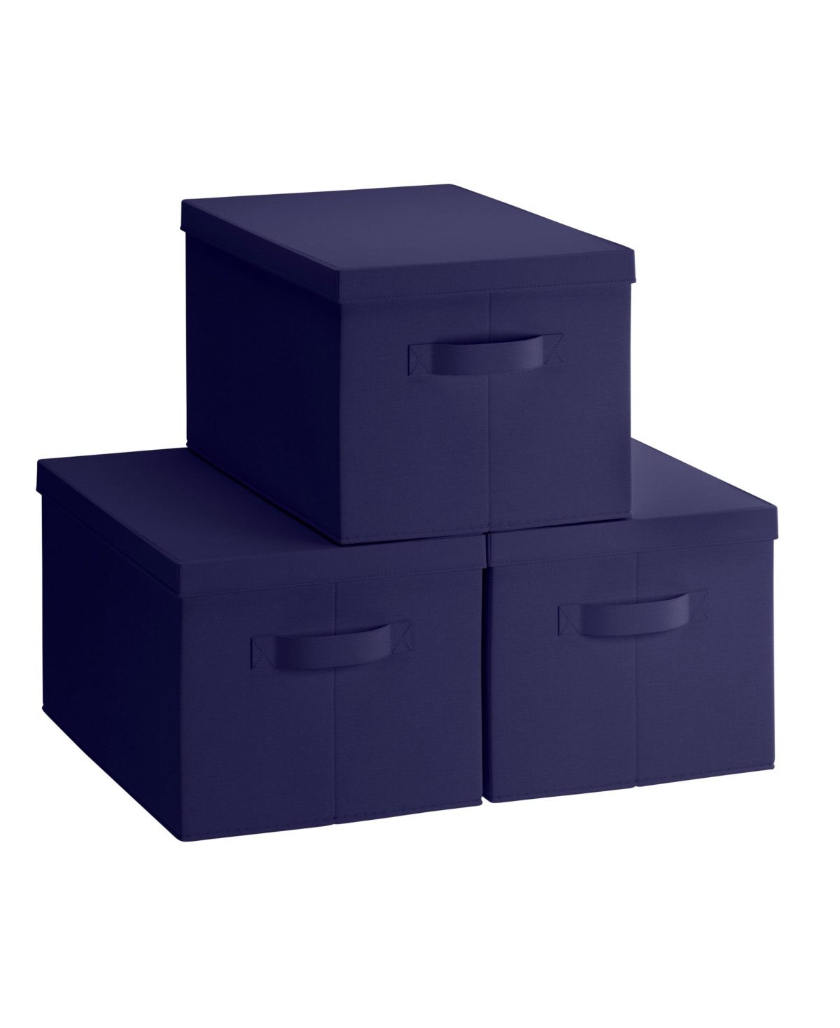Shop Ornavo Home Foldable Xlarge Storage Bin With Handles And Lid In Navy
