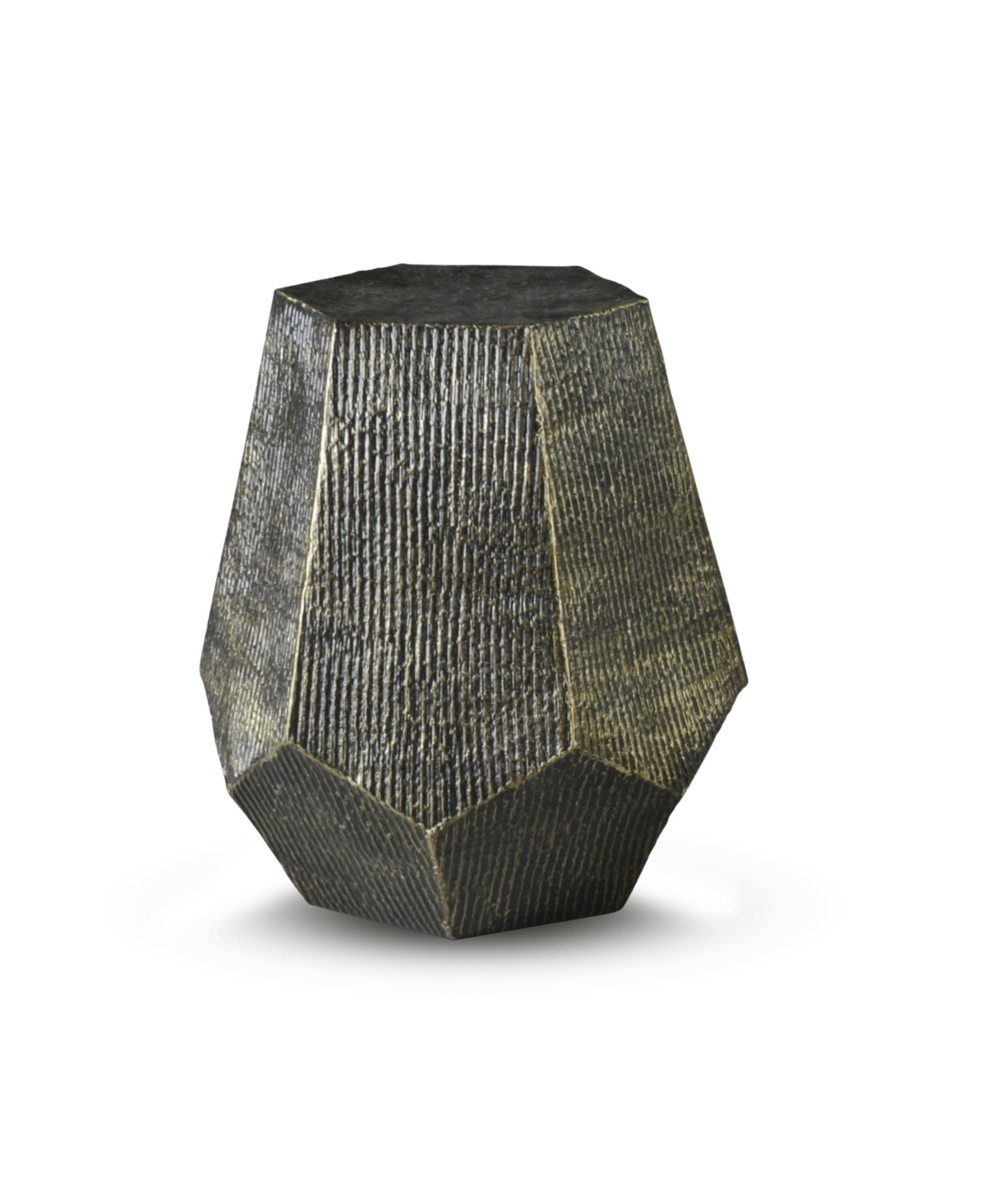 Steve Silver Donato 18.5" Iron Hexagonal Shape End Table In Brass