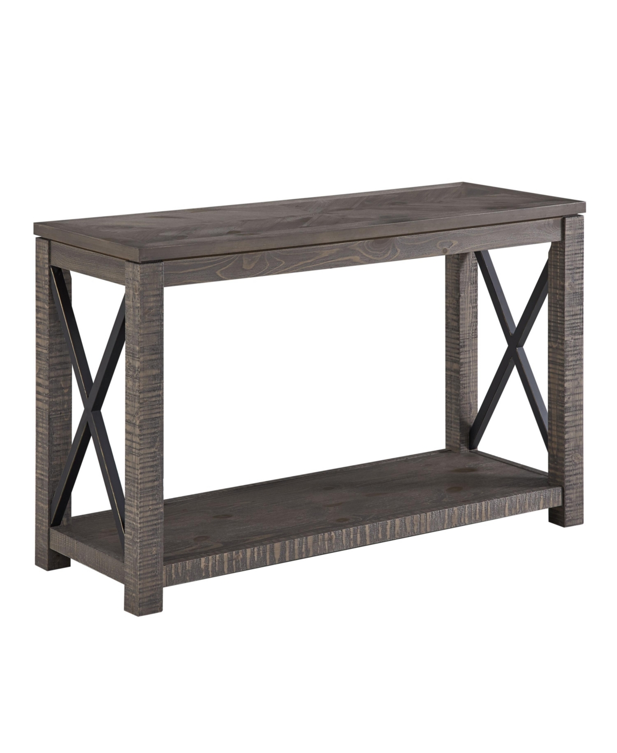 Steve Silver Dexter 48 " Wide Wooden Sofa Table In Driftwood With Ruff-hewn Distressing