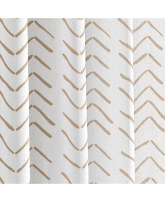 Lush Decor Hygge Modern Arrow Linen-Textured Window Curtain Panels Pair 40"W x 84"L Curtains for Bedroom - Living Room Curtains