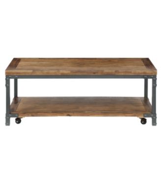 Steve Silver Lantana 48" Wood Finish Cocktail Table with Casters
