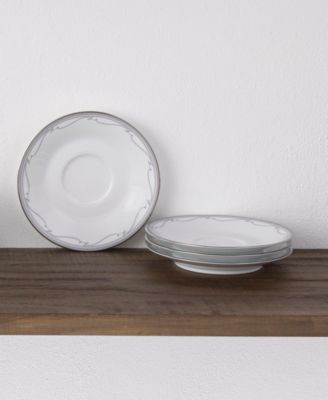 Satin Flourish Set of 4 Saucers, 6"