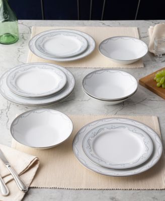 Satin Flourish Set of 4 Dinner Plates, 10.50"
