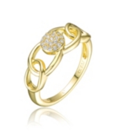 Rachel Glauber Ra 14K Gold Plated Clear Cubic Zirconia Linking Ring - Gold