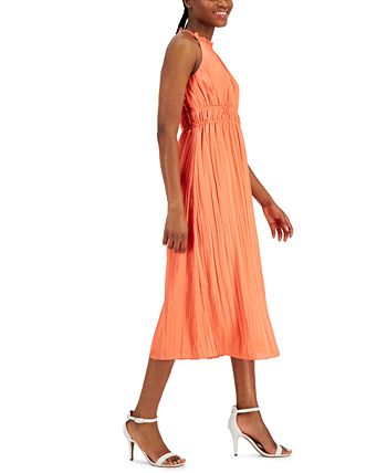 Tesco orange sales pleated dress
