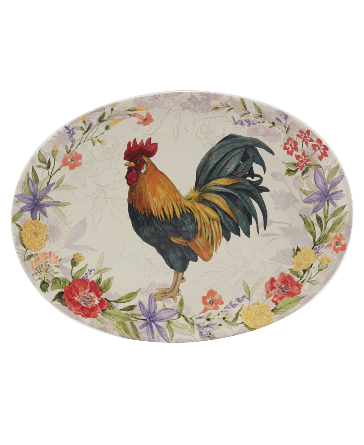 Shop Certified International Floral Rooster Oval Platter 16"