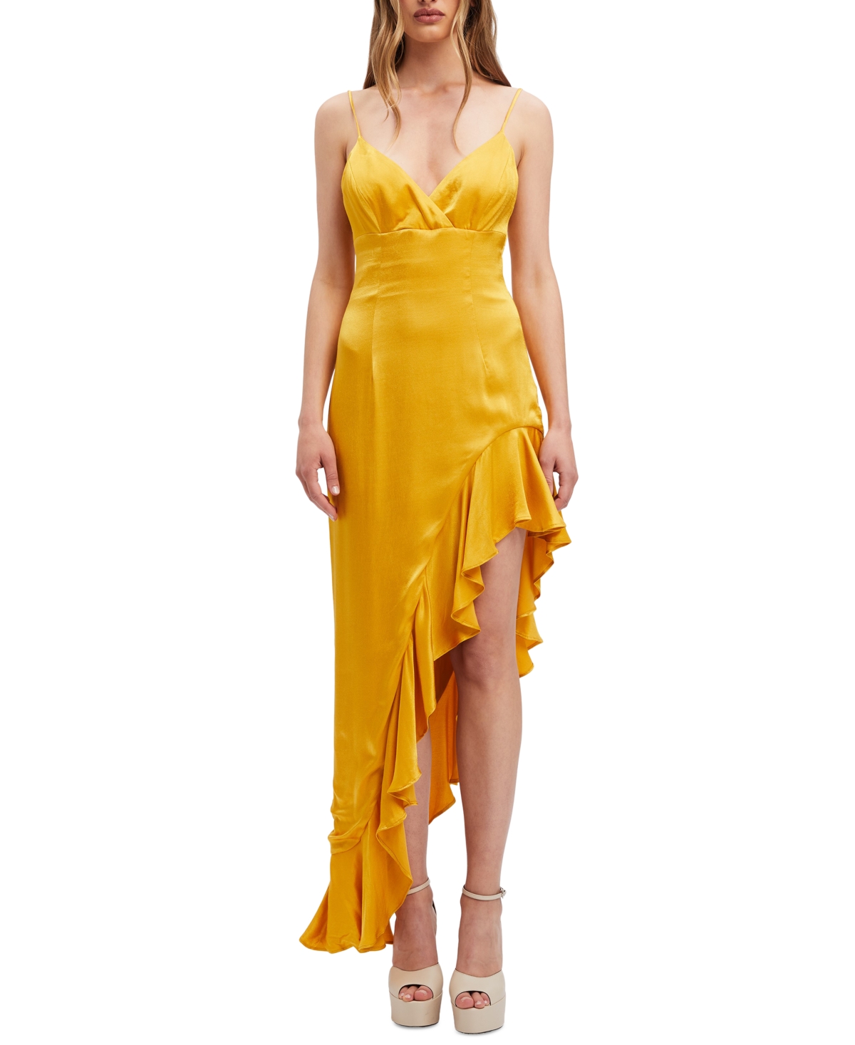 Bardot Women's Ember V-Neck Ruffled High-Low Dress