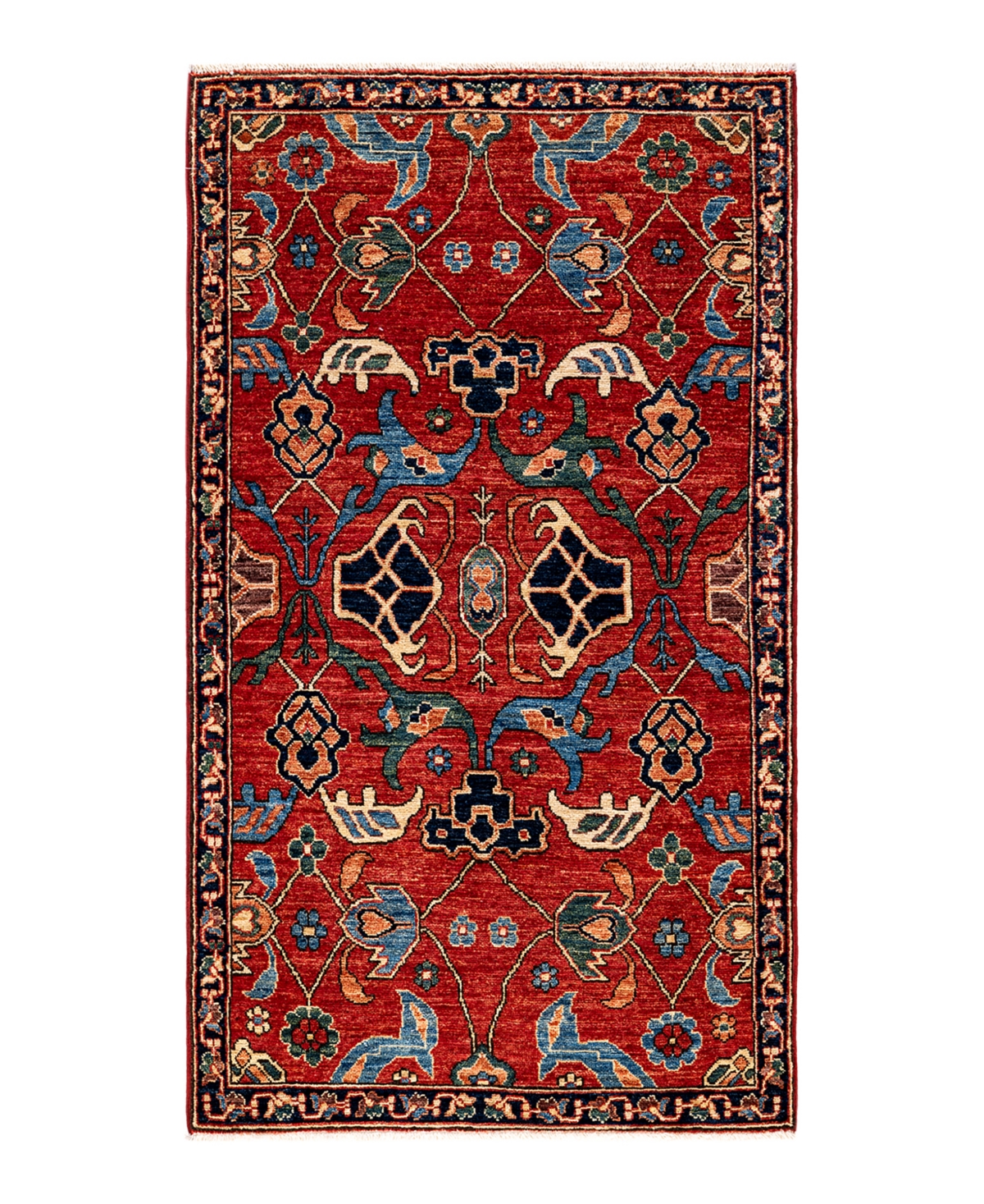 Adorn Hand Woven Rugs Serapi M1982 4'1" X 5'10" Area Rug In Blue