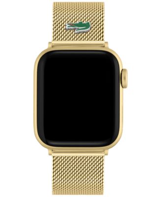 Unisex Gold Ion Plated Stainless Steel Mesh Apple Strap