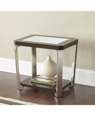 Steve Silver Truman 22" Wide Mirrored Top and Wood End Table