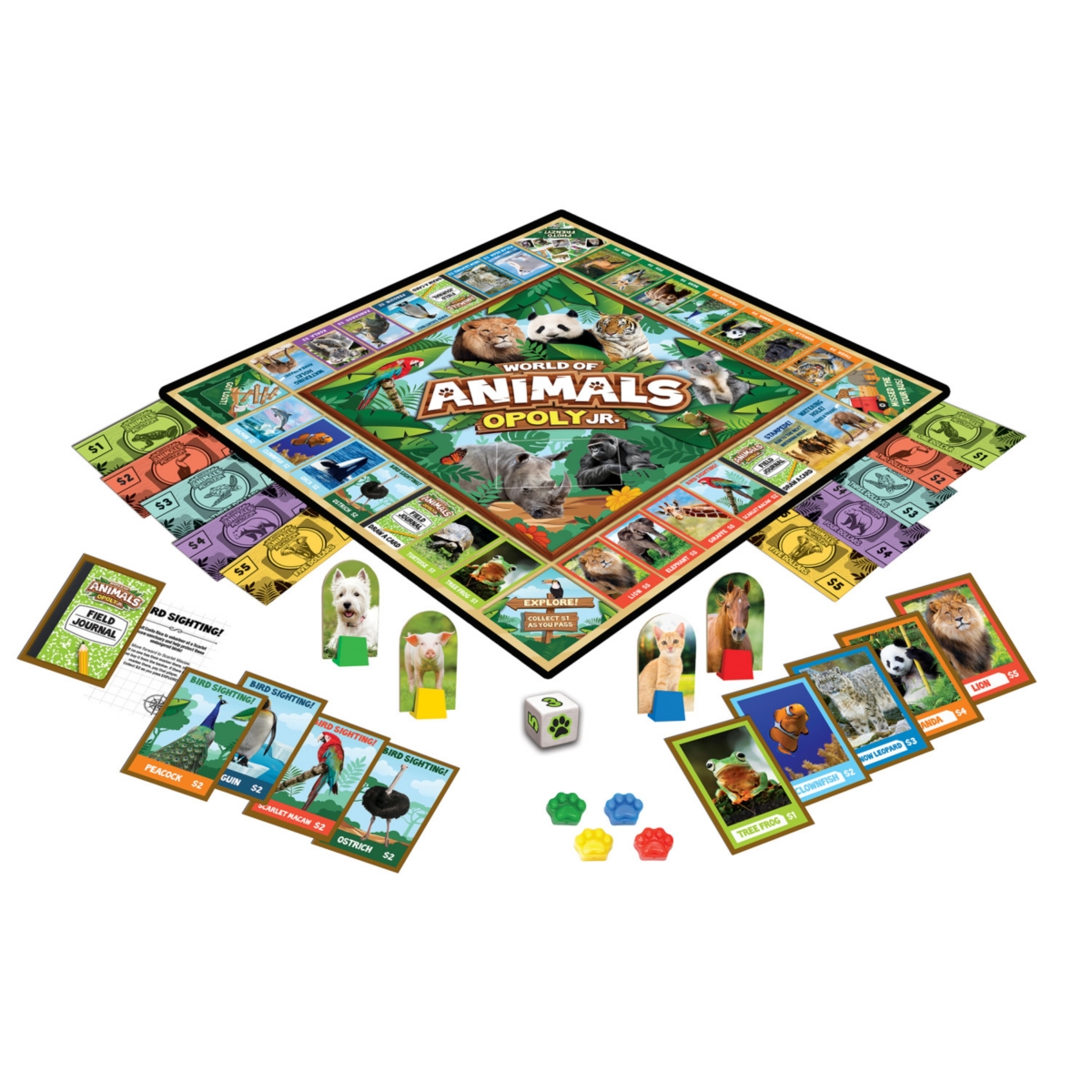 Masterpieces World of Animals Opoly Junior for Kids and Families