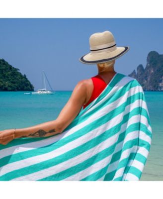 California Cabana Beach Towel (4 Pack, 30x70 in.), Striped, Soft Ringspun Cotton, Oversized Cabana Pool Towel