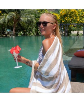 California Cabana Beach Towel (4 Pack, 30x70 in.), Striped, Soft Ringspun Cotton, Oversized Cabana Pool Towel