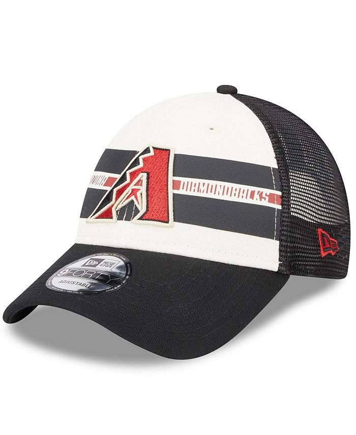 New Era Men's White, Black Arizona Diamondbacks Team Stripe Trucker ...