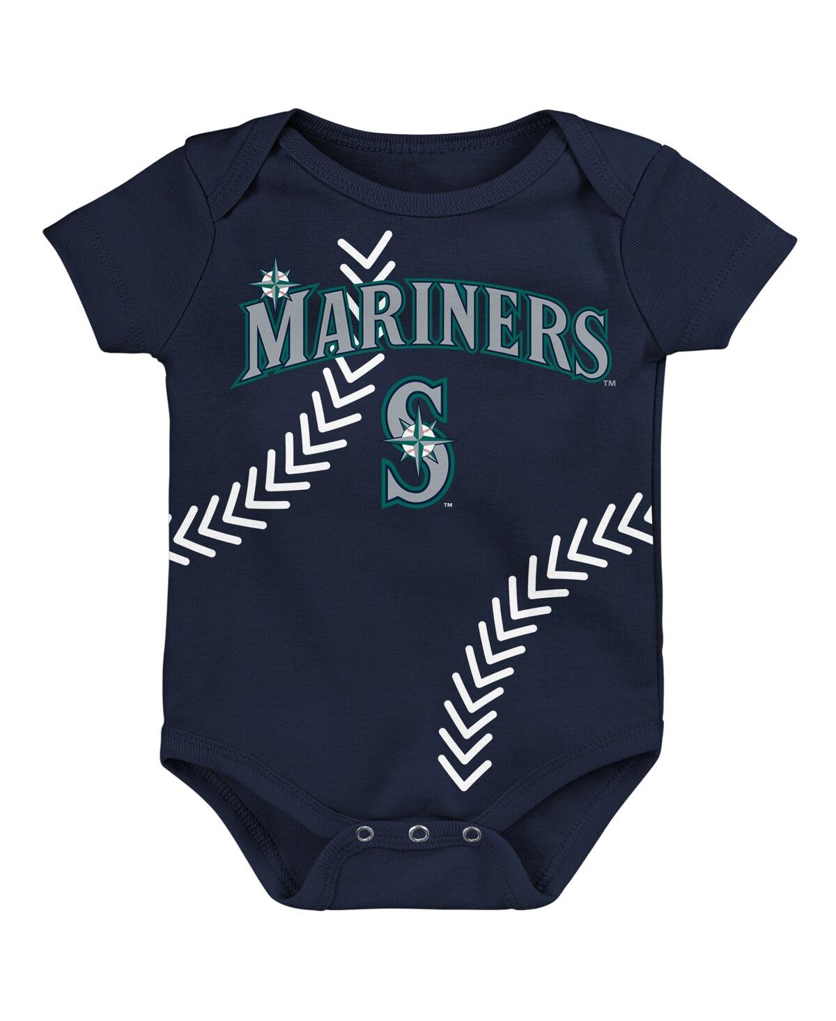 Outerstuff Babies' Newborn And Infant Boys And Girls Navy Seattle Mariners Running Home Bodysuit
