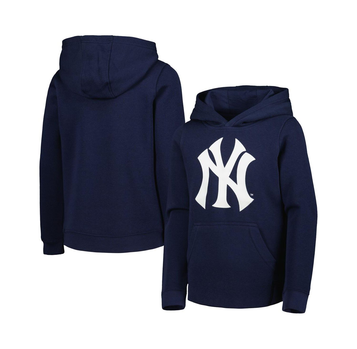 Big Boys and Girls Navy New York Yankees Team Primary Logo Pullover Hoodie