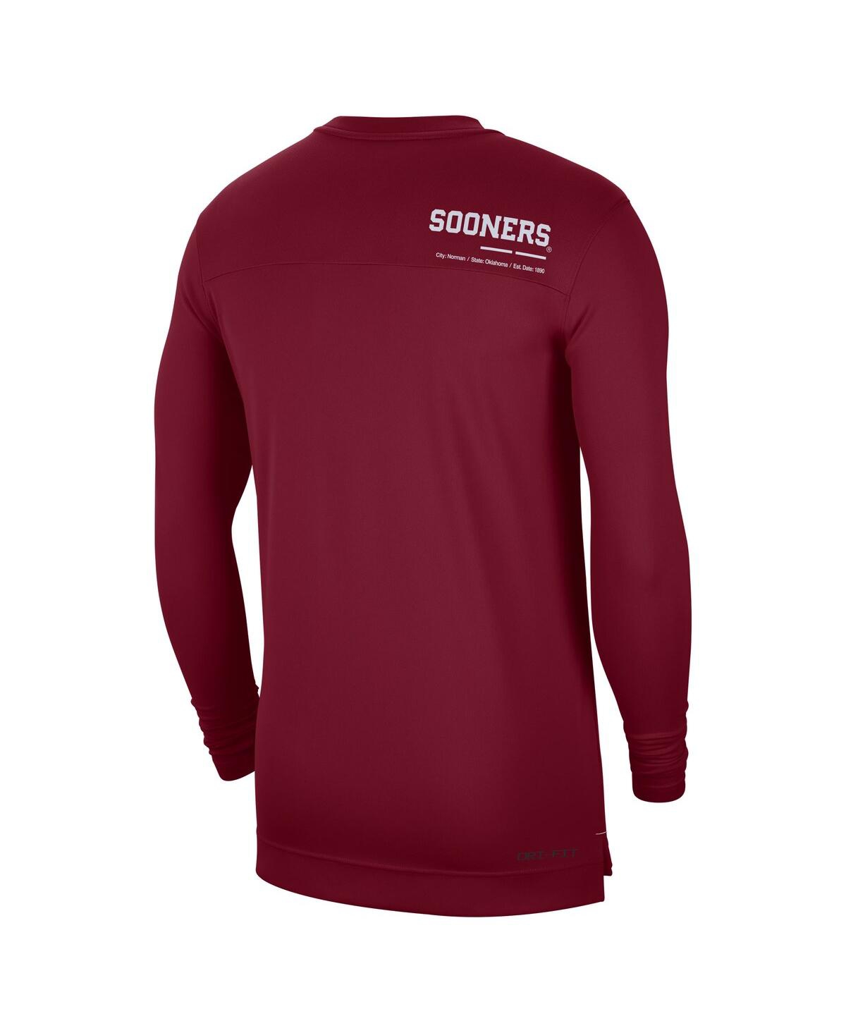 Nike Crimson Oklahoma Sooners 2022 Coach Performance Long Sleeve V-neck T-shirt In Crimson