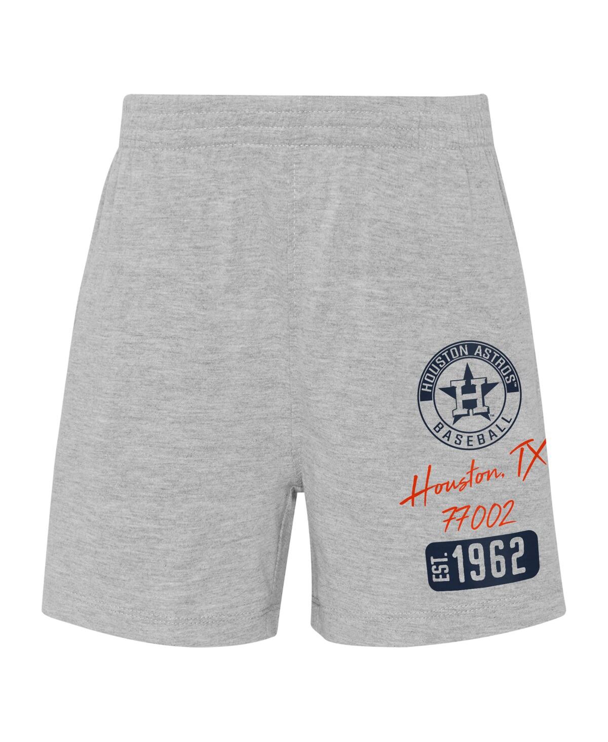 Shop Outerstuff Infant Boys And Girls Orange, Heather Gray Houston Astros Ground Out Baller Raglan T-shirt And Short In Orange,heather Gray