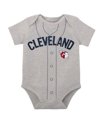 Infant Boys and Girls White, Heather Gray Cleveland Guardians Two-Pack Little Slugger Bodysuit Set