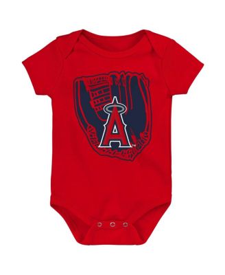 Newborn and Infant Boys and Girls Navy, Red, White Los Angeles Angels Minor League Player Three-Pack Bodysuit Set