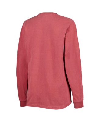 Women's Red Washington Nationals Team Pigment Dye Long Sleeve T-shirt