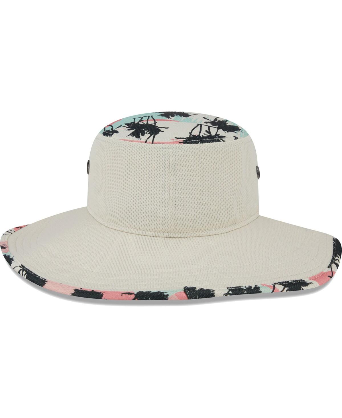 Shop New Era Men's  Natural Boston Red Sox Retro Beachin' Bucket Hat