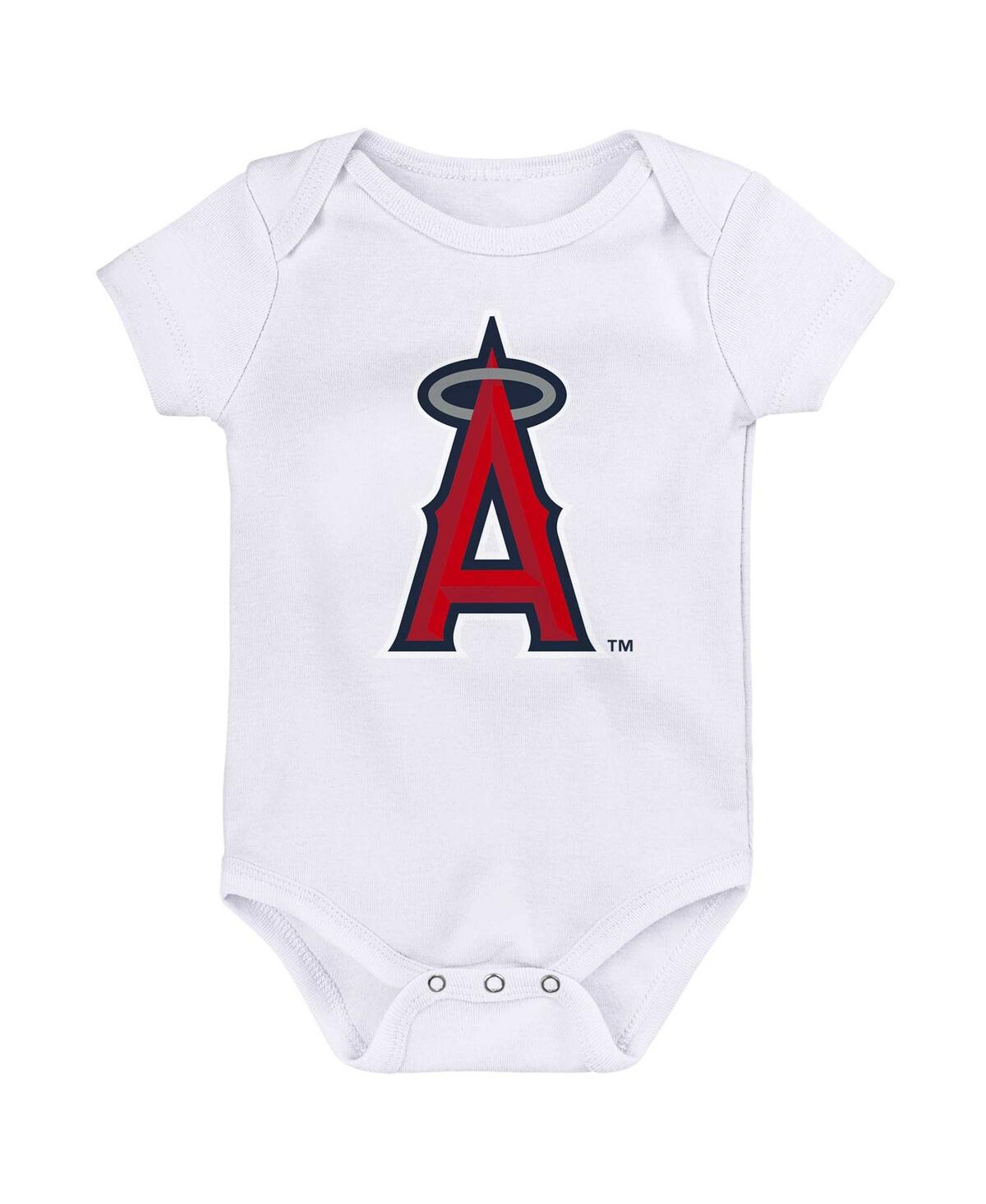 Shop Outerstuff Newborn And Infant Boys And Girls Navy, Red, White Los Angeles Angels Minor League Player Three-pack In Navy,red,white