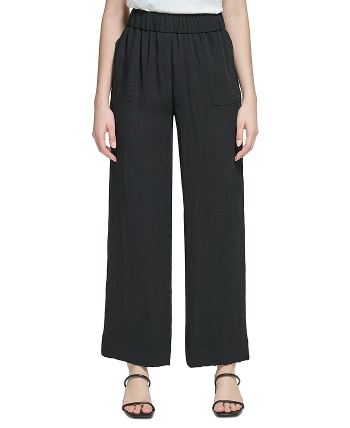 Calvin Klein Wide Leg Pull-On Pants - Macy's