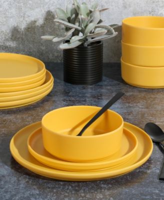 Canyon Crest Stackable Matte Melamine 12 Piece Set, Service for 4