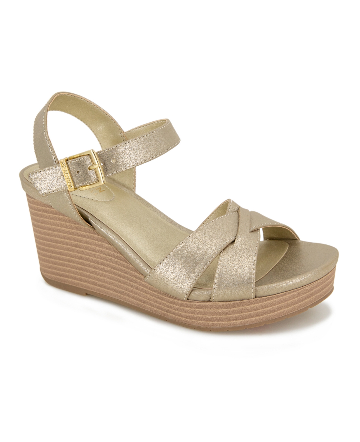 Kenneth Cole Reaction Women's Clarissa Wedge Sandals In Soft Gold