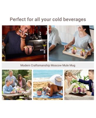 Megacasa 4 piece set of 16oz. Copper Moscow Mule Mugs