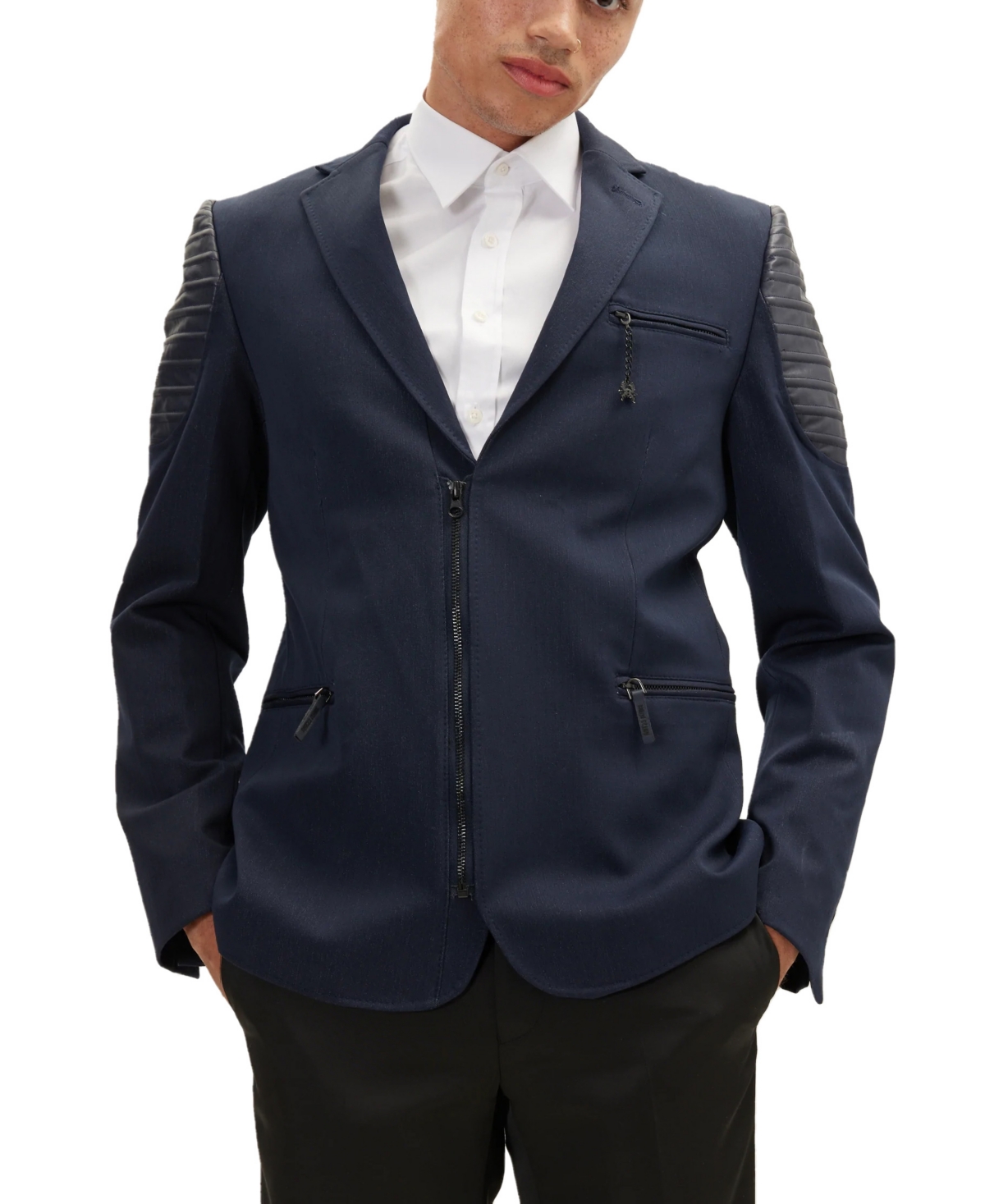 Ron Tomson Men's Modern Shoulder Detail Sports Coat In Navy