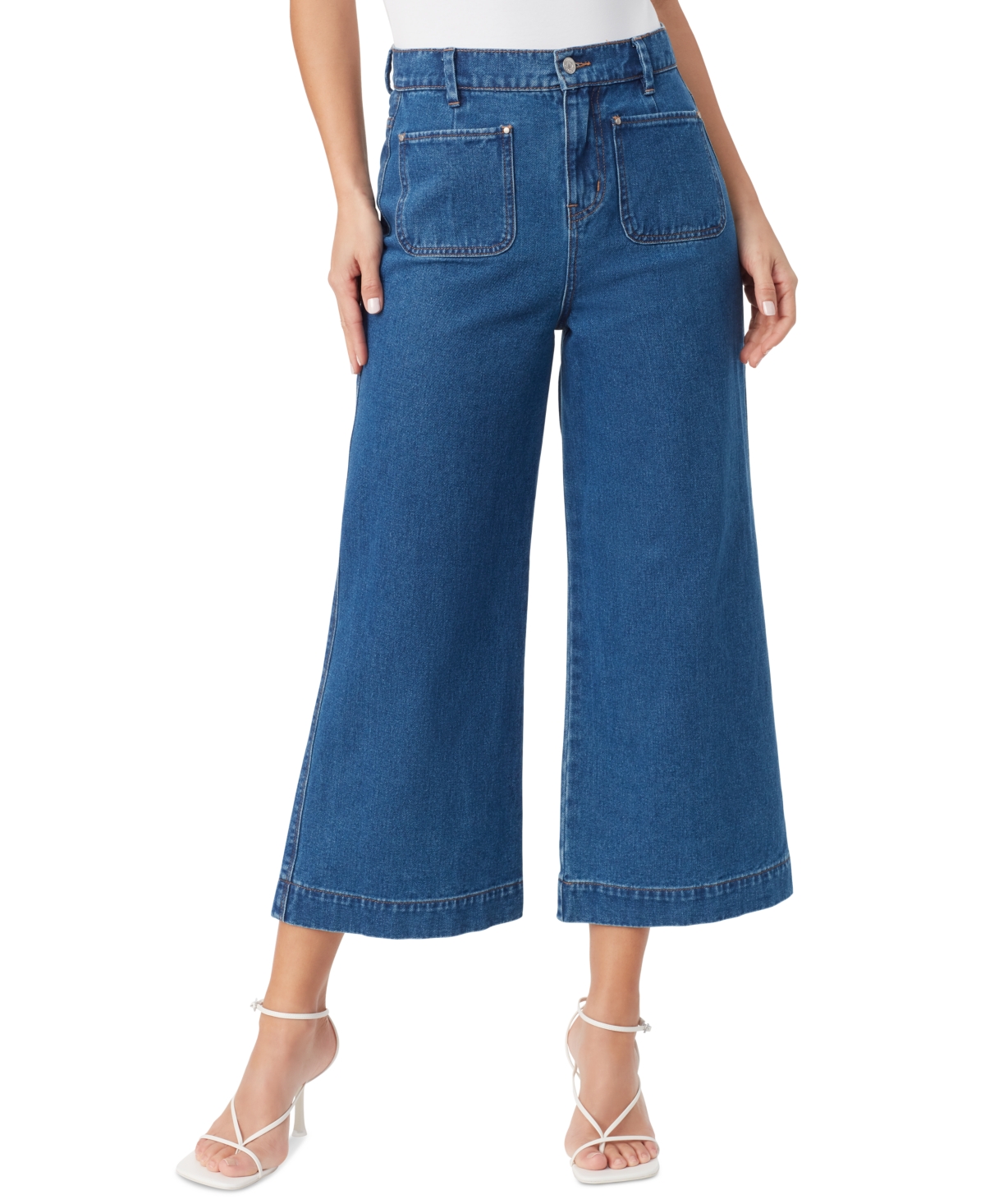 Gloria Vanderbilt Women's Gloria Vanderbilt x Christian Siriano Patch-Pocket Wide-Leg Jeans