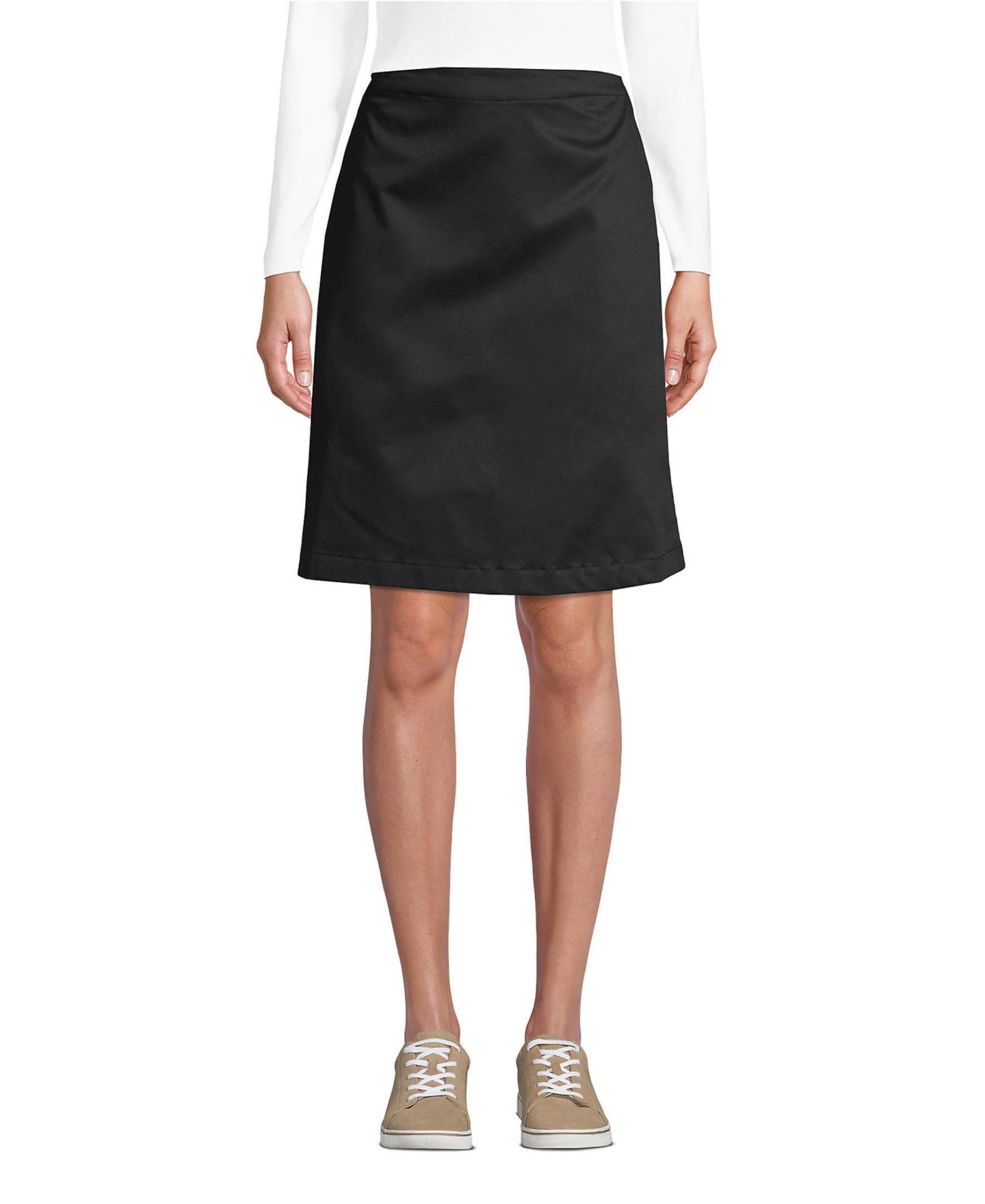 Женские юбки Lands' End Blend Chino Skort Above Knee, цвет: Чёрный — фото 3