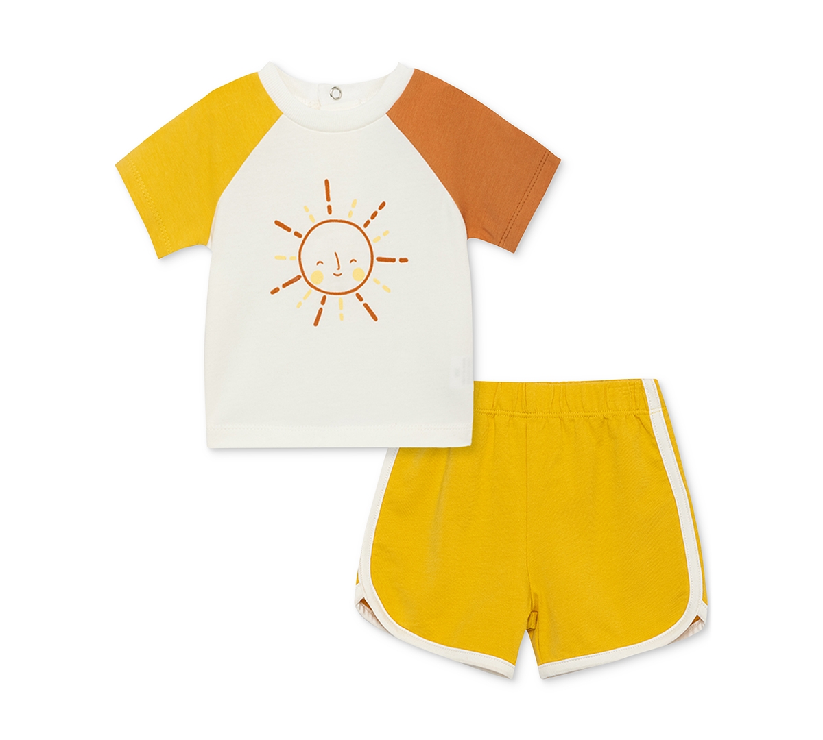 Focus Baby Boys Or Baby Girls Graphic T Shirt And Shorts, 2 Piece Set In Pastel Yellow