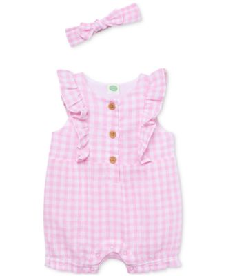 Little Me Baby-Strampler Set – 2-teilig, 100% Baumwolle, Mit Mütze, Für Mädchen