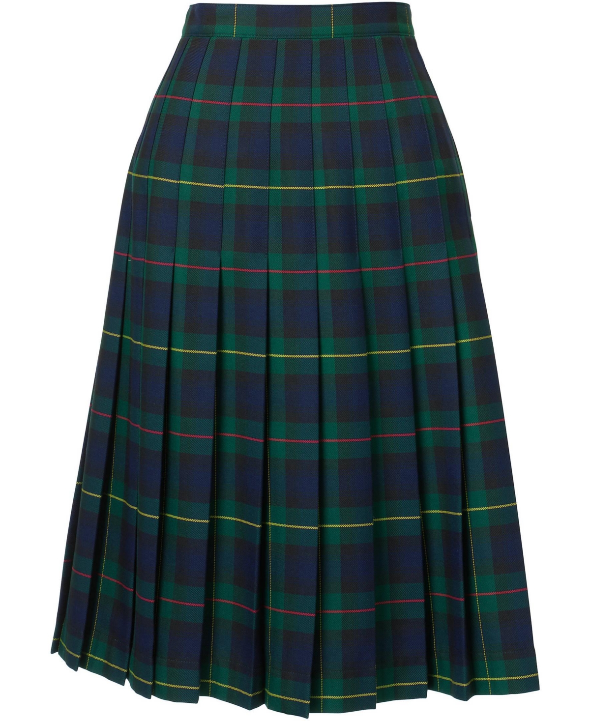 Lands' End Women's School Uniform Plaid Pleated Skirt Below the Knee -classic navy plaid
