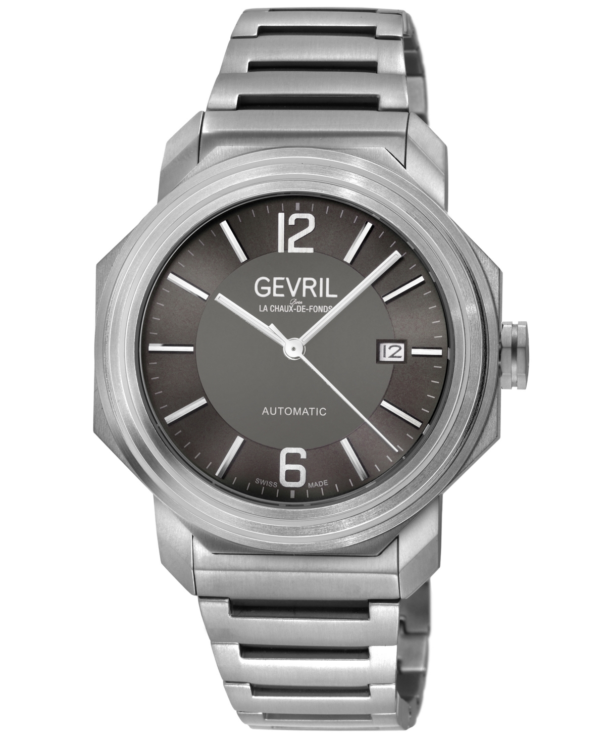 Shop Gevril Men's Roosevelt Swiss Automatic Silver-tone Grade 2 Titanium Watch 43mm
