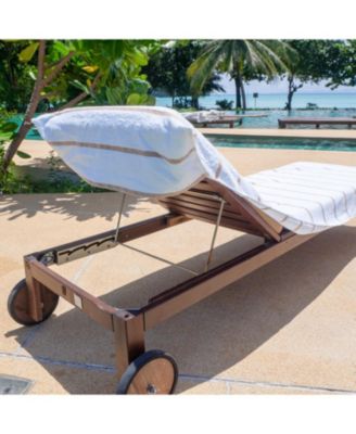 Cotton Terry Lounge Chair Covers, 2-Pack, 30" x 85" with Pocket Design